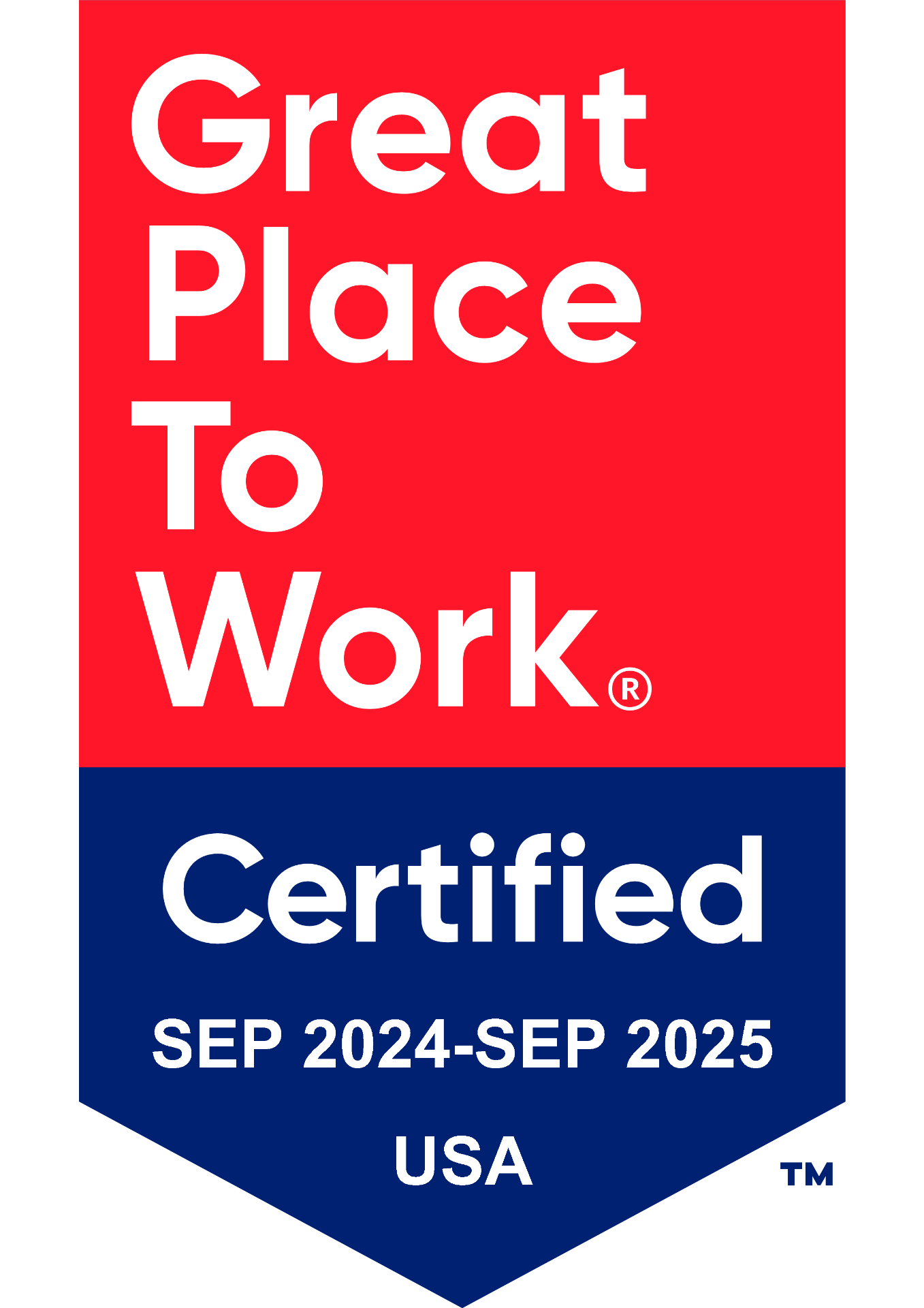 Great Place To Work Certified — Sep 2024–Sep 2025